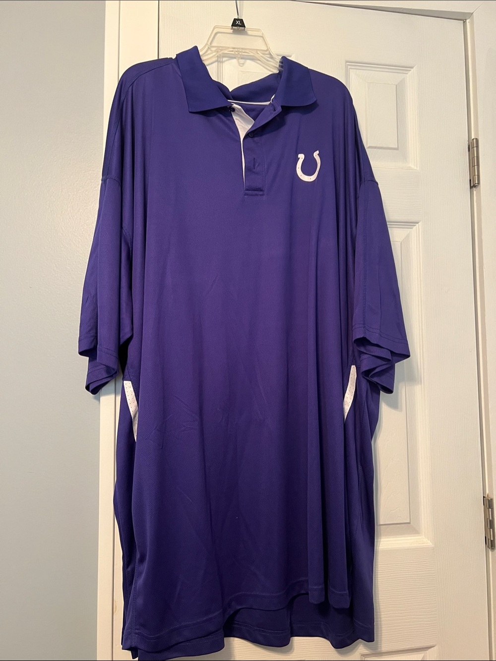Majestic Blue Polo with White Horseshoe Logo